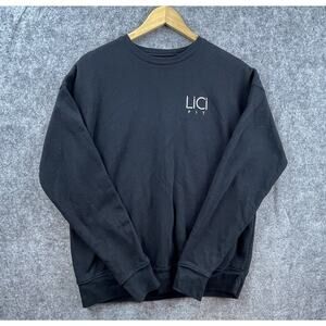 Lici Fit Sweatshirt Womens‎ Medium Black Athleisure Athletic Basic Minimalis